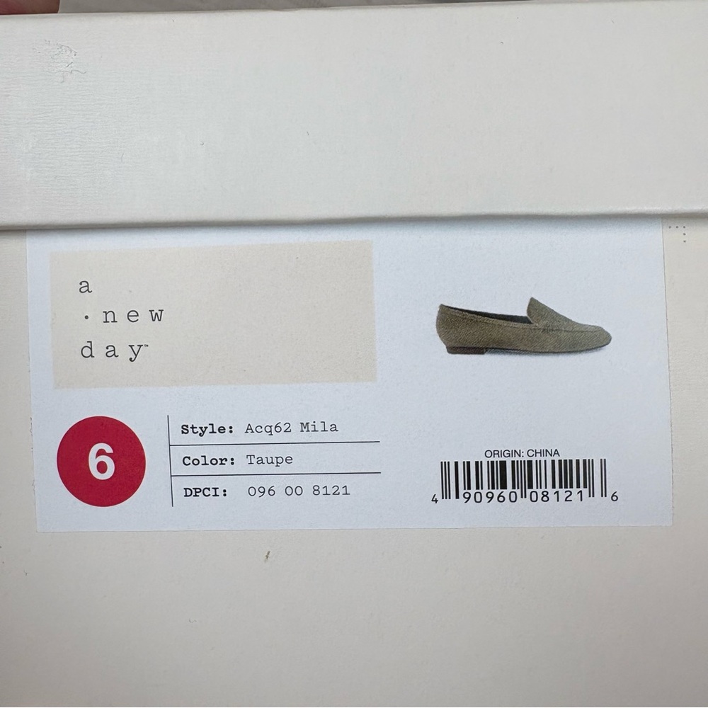Taupe Leather Suede Loafers by A New Day Like New in Box Preppy Classic Timeless - Picture 9 of 9